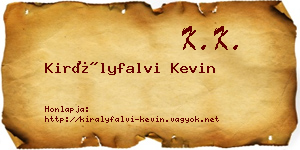Királyfalvi Kevin névjegykártya